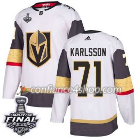 Adidas Maillot de Hockey Vegas Golden Knights William Karlsson 71 Blanc 2018 Stanley Cup Final Patch Authentic - Homme